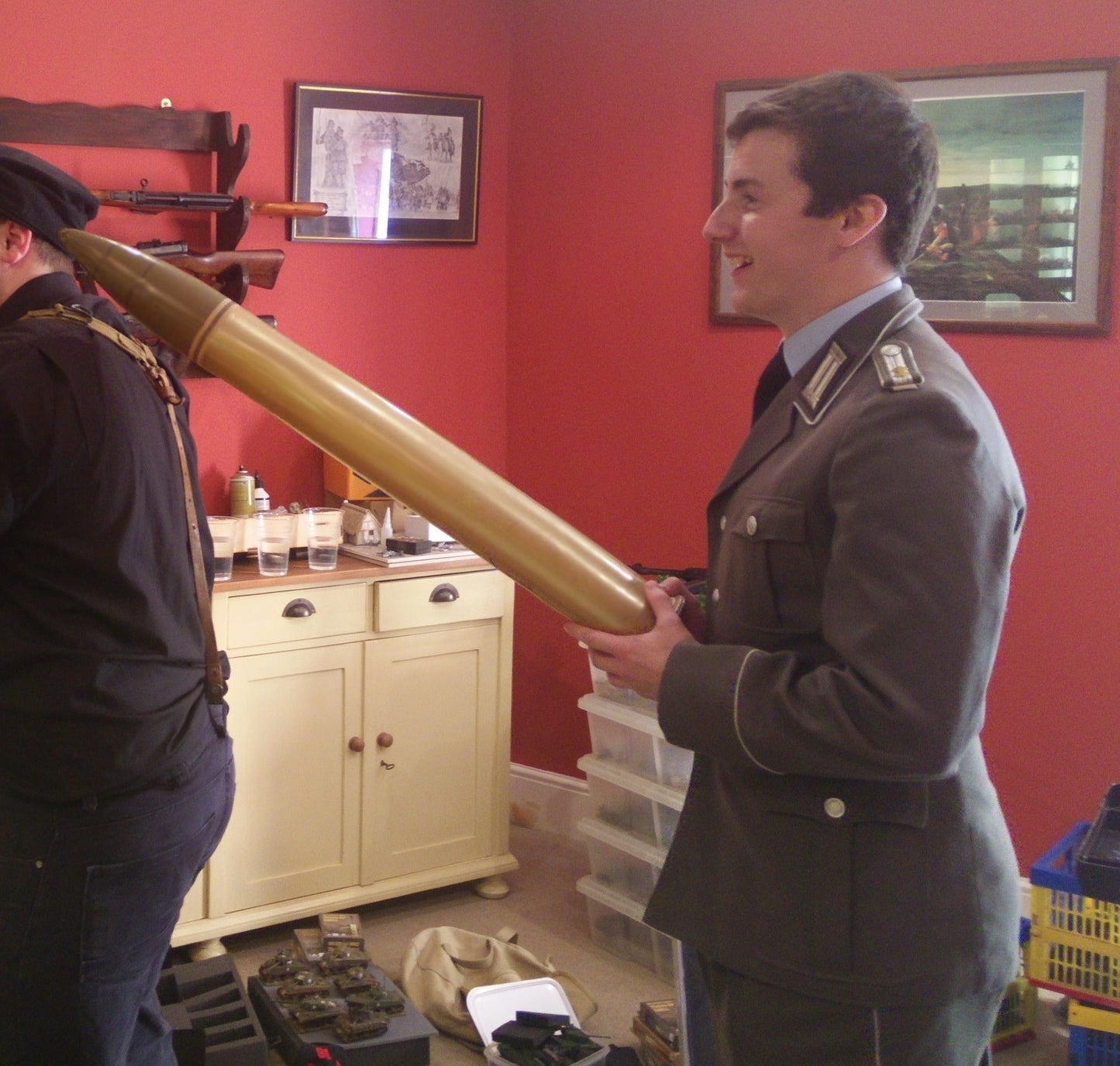 War Gamers Looking at the Inflatable Shells by River Horse