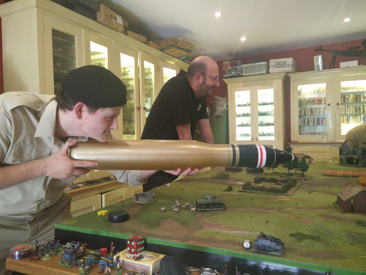 War Gamers Looking at the Inflatable Shells by River Horse